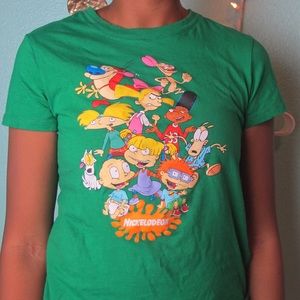 Green Nickelodeon Character crop t-shirt